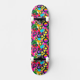 Skateboard Motif Gay pride de Neon