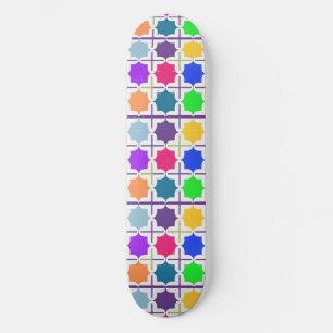 Skateboard Motif géométrique abstrait vif dans des couleurs v
