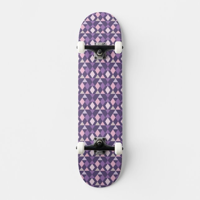 Skateboard Motif géométrique arabe pourpre (Recto)