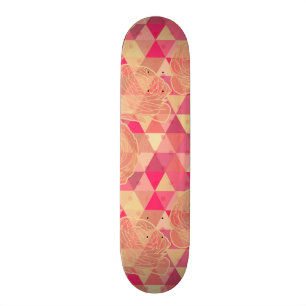 Skateboard Motif géométrique de fleur