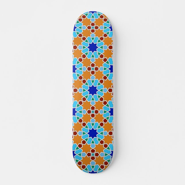 Skateboard motif géométrique islamique (Devant)