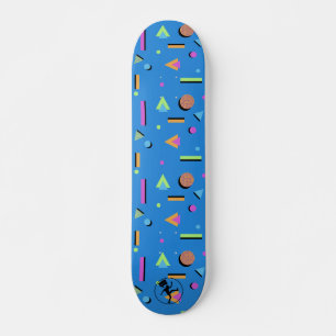 Skateboard motif graphique géométrique rétro des années 8