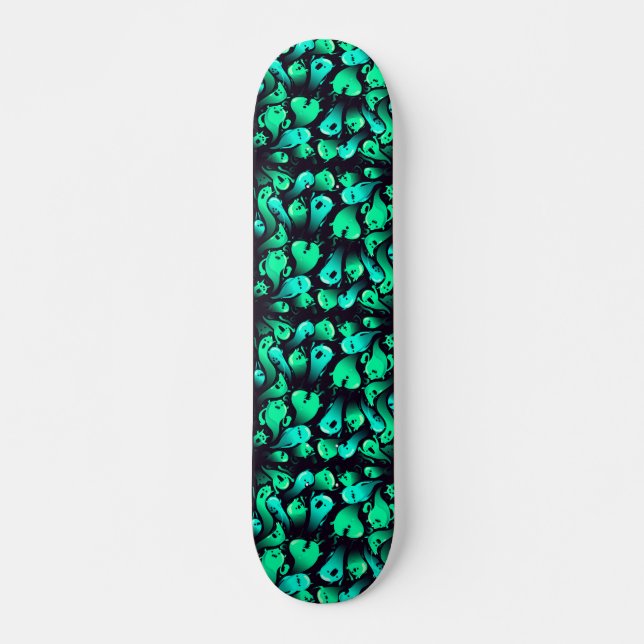 Skateboard Motif Green Neon Ghost (Devant)