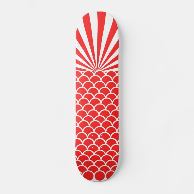 Skateboard Motif inspiré par Japonais rouge de Soleil Levant (Recto)