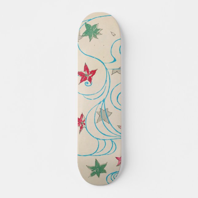 Skateboard Motif japonais Vintage Feuille (Devant)