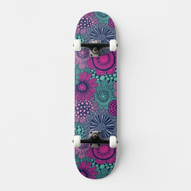 Skateboard Motif lumineux élégant des fleurs magnifiques (Recto)