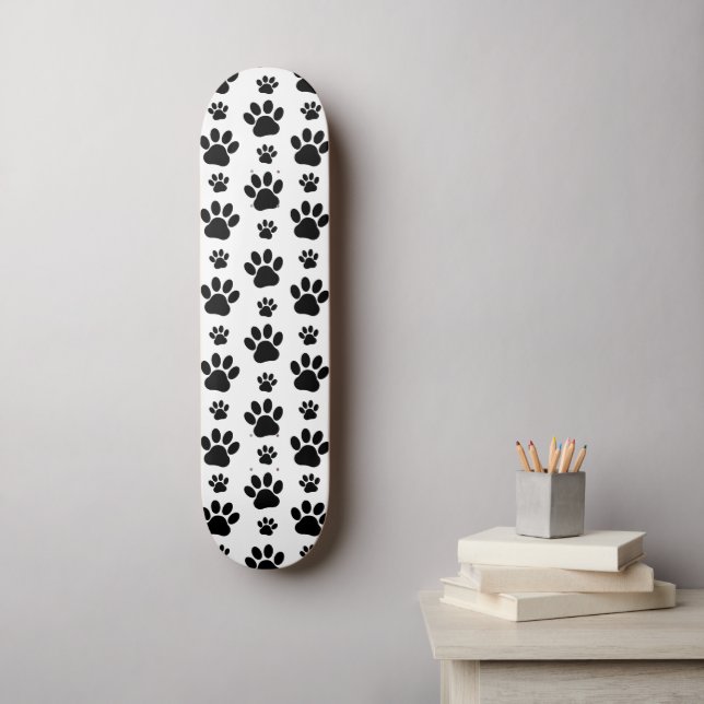 Skateboard Motif mâle, pattes de chien, Empreintes de pattes, (Art mural)
