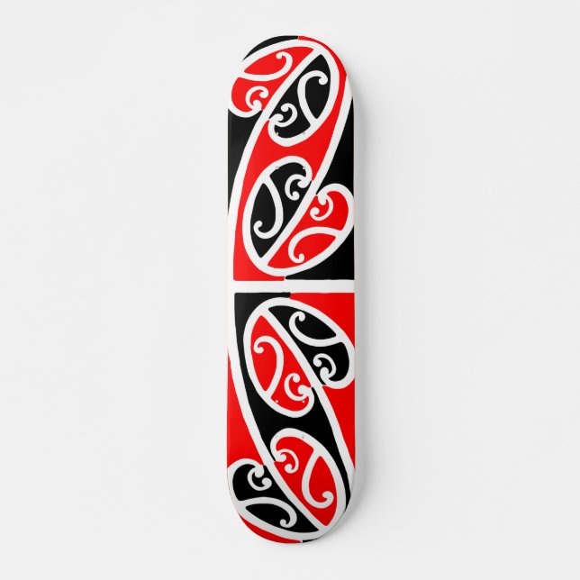Skateboard Motif maori 2 de Kowhaiwhai - planche à roulettes (Devant)