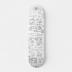 Skateboard motif mathématique dessin de l'école de sciences g