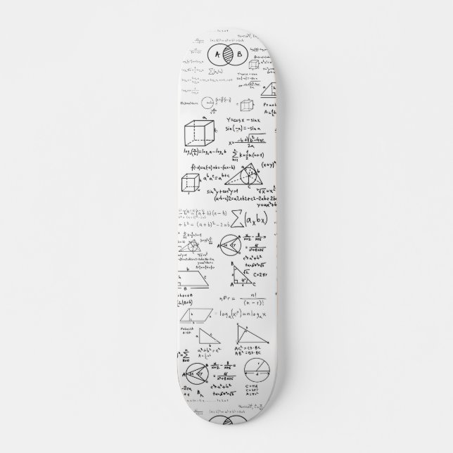 Skateboard motif mathématique dessin de l'école de sciences g (Devant)