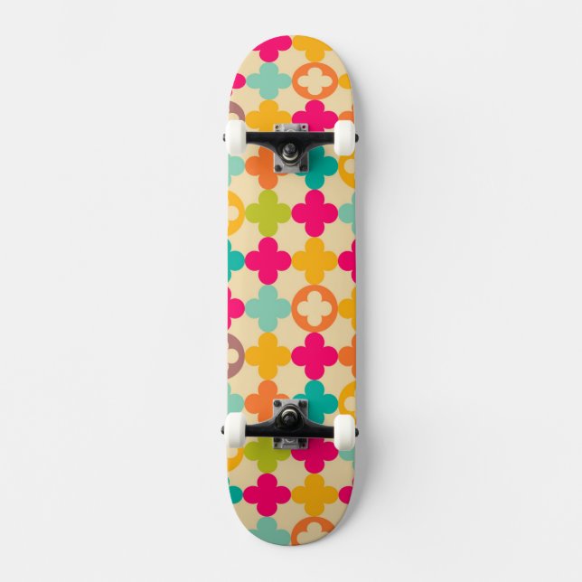 Skateboard Motif médiéval vintage de rosette (Recto)