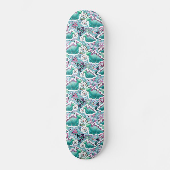 Skateboard Motif mignon de dinosaures de bébé (Recto)