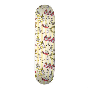 Skateboard Motif mignon de scène de plage