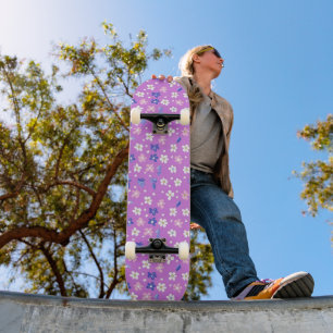 Skateboard Motif mignon violet Fleur