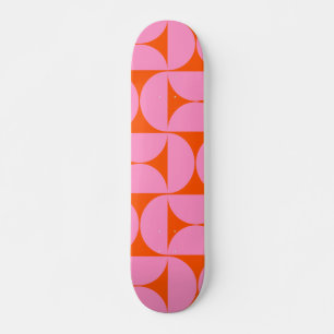 Skateboard Motif Moderne Du Milieu Du Siècle Préppant Rose Et