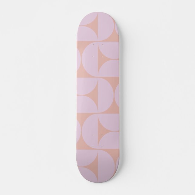 Skateboard Motif moderne du milieu du siècle Soft Pastel Lila (Devant)