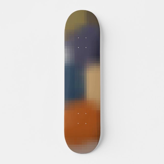 Skateboard Motif moderne tendance orange bleu jaune beige (Devant)