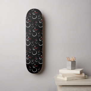 Skateboard Motif motoneige d'hiver mignon noir