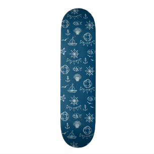 Skateboard Motif nautique 2 de dessin de craie