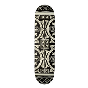 Skateboard Motif noir et blanc de mandala par le studio de
