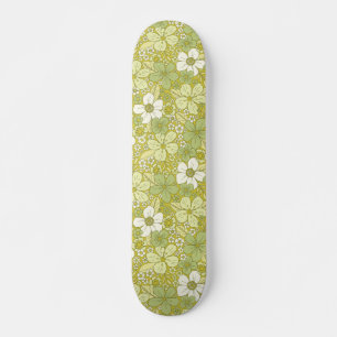 Skateboard Motif Pastel vert et jaune