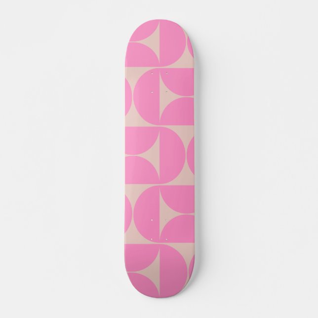 Skateboard Motif Peach Moderne Du Milieu Du Siècle Et Pink Pr (Devant)