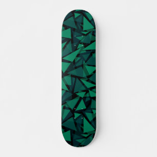 Skateboard motif polygonal vert émeraude Abstrait