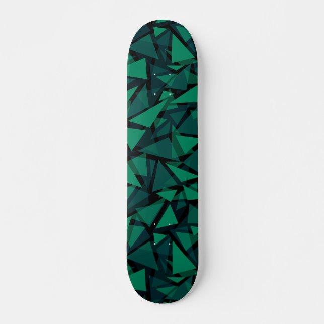 Skateboard motif polygonal vert émeraude Abstrait (Devant)