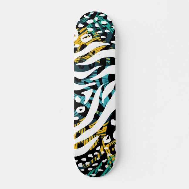 Skateboard motif poster de animal (Devant)