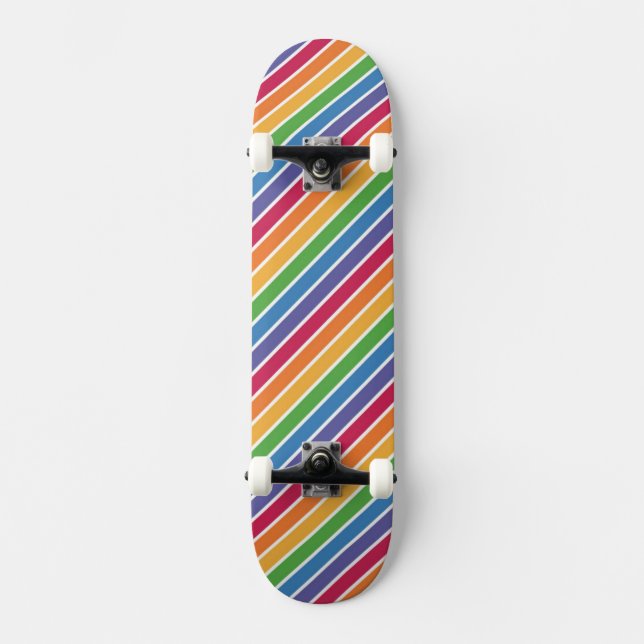 Skateboard Motif Rainbow Stripes (Recto)