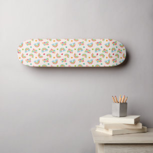 Skateboard Motif Rainbows & Clouds