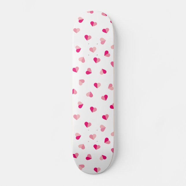 Skateboard Motif rose mignon de coeur d'amour (Recto)