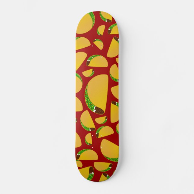 Skateboard Motif rouge de taco (Recto)