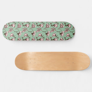 Skateboard Motif sans couture avec bourgeons floraux des arbr
