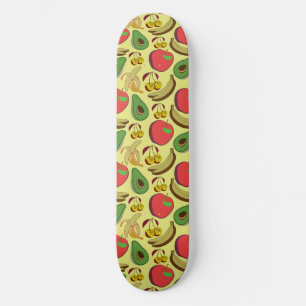 Skateboard Motif sans couture de fruits tropicaux colorés