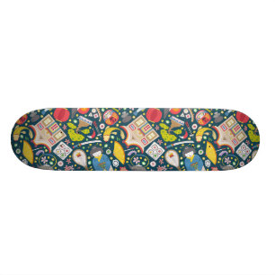 Skateboard Motif sans couture japonais