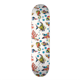 Skateboard Motif sous-marin coloré de vie marine