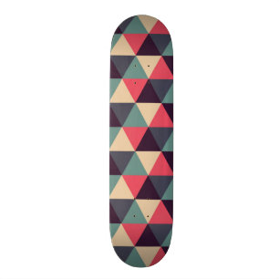 Skateboard Motif turquoise et rose de triangle