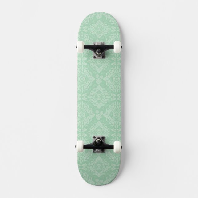 Skateboard Motif vert de damassé (Recto)