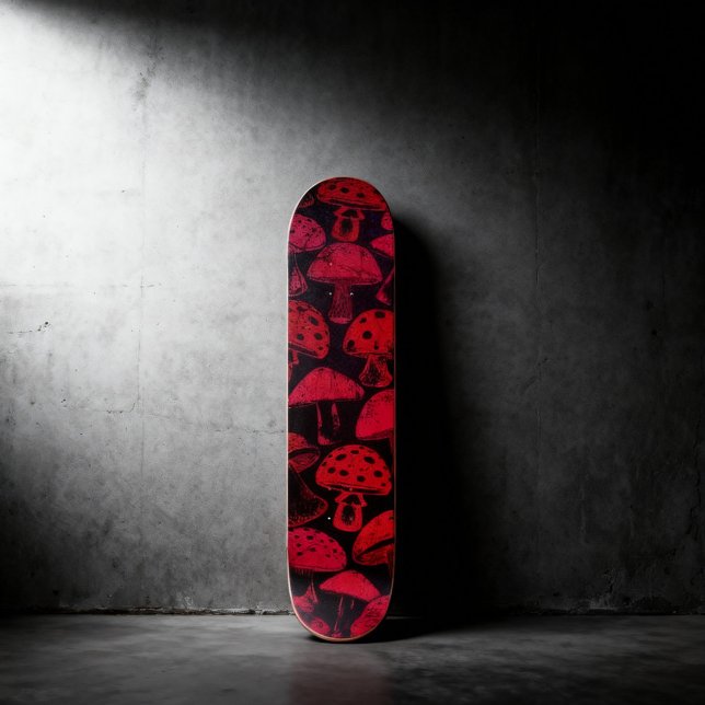 Skateboard Motif vibrant des champignons rouges (Créateur téléchargé)