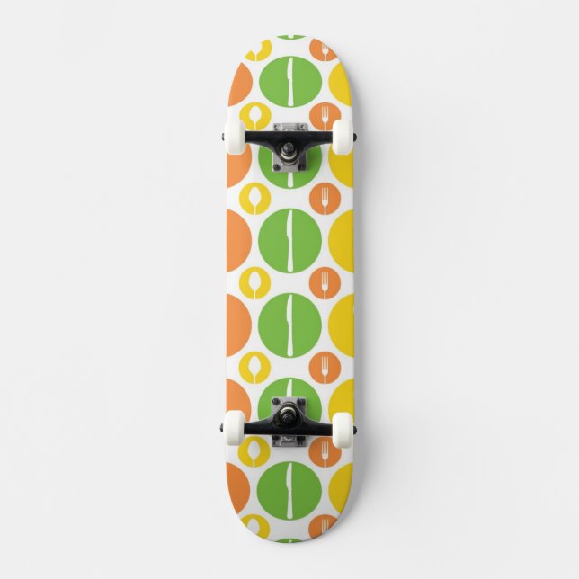 Skateboard Motif vintage de couverts (Recto)