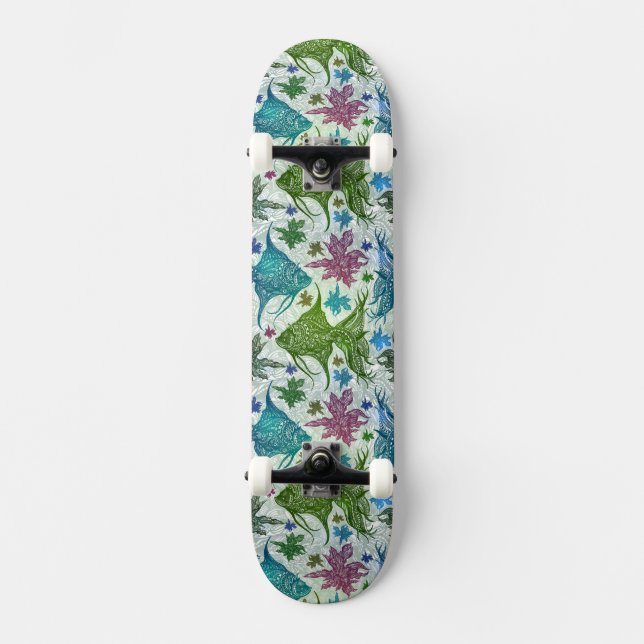 Skateboard Motif vintage de poissons (Recto)