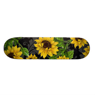 Skateboard motif Vintage de tournesol