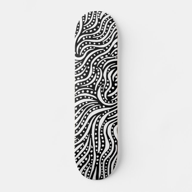 Skateboard Motion sur l'eau - Blanc sur Noir (Recto)