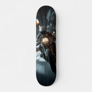 Skateboard Motorcyclist Riding in a Tunnel