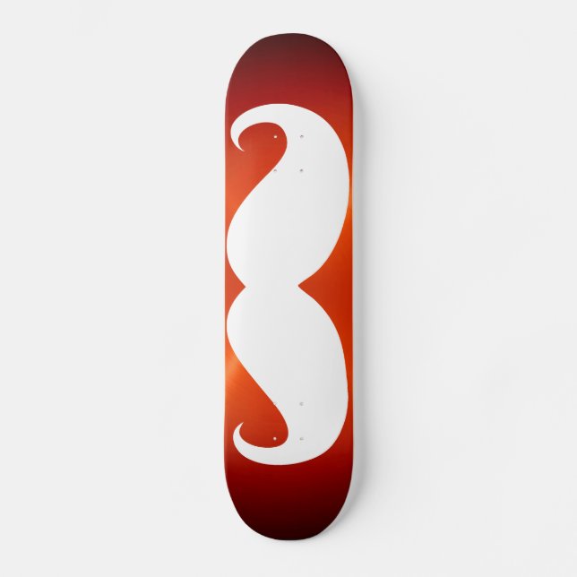 Skateboard Moustache blanche amusante 7 (Recto)