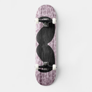 Skateboard Moustache Léopard Bois Vintage #2