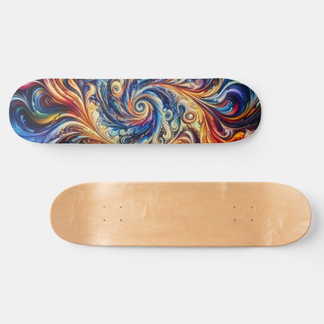 Skateboard Mouvement coloré Art Abstrait (Horz)