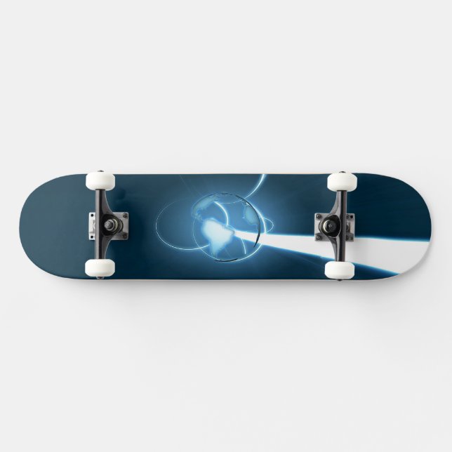 Skateboard Mouvement de la Terre Bleue Abstraite (Horz)