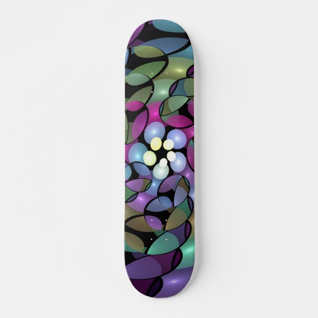 Skateboard Mouvements colorés Abstrait Trippy Fractal Art (Devant)